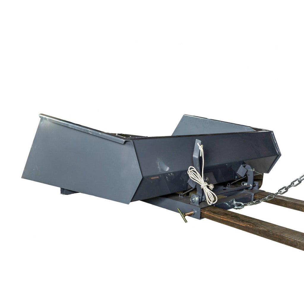Forklift Snow Bucket, 64” x 55” Work Capacity, 90° Dump Angle, Beveled Edge Design, TMG-FSB64