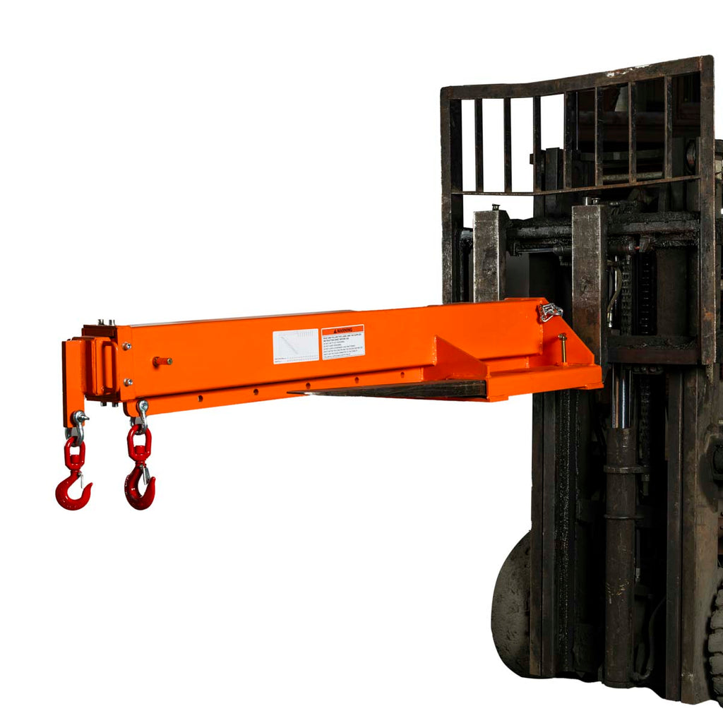 Forklift Telescoping Jib Crane, 6600 lb Capacity, Adjustable 30” - 138” Boom, Lock Pin Shaft, TMG-FJC66