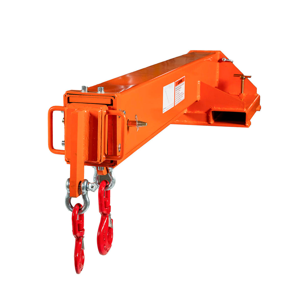 Forklift Telescoping Jib Crane, 6600 lb Capacity, Adjustable 30” - 138” Boom, Lock Pin Shaft, TMG-FJC66