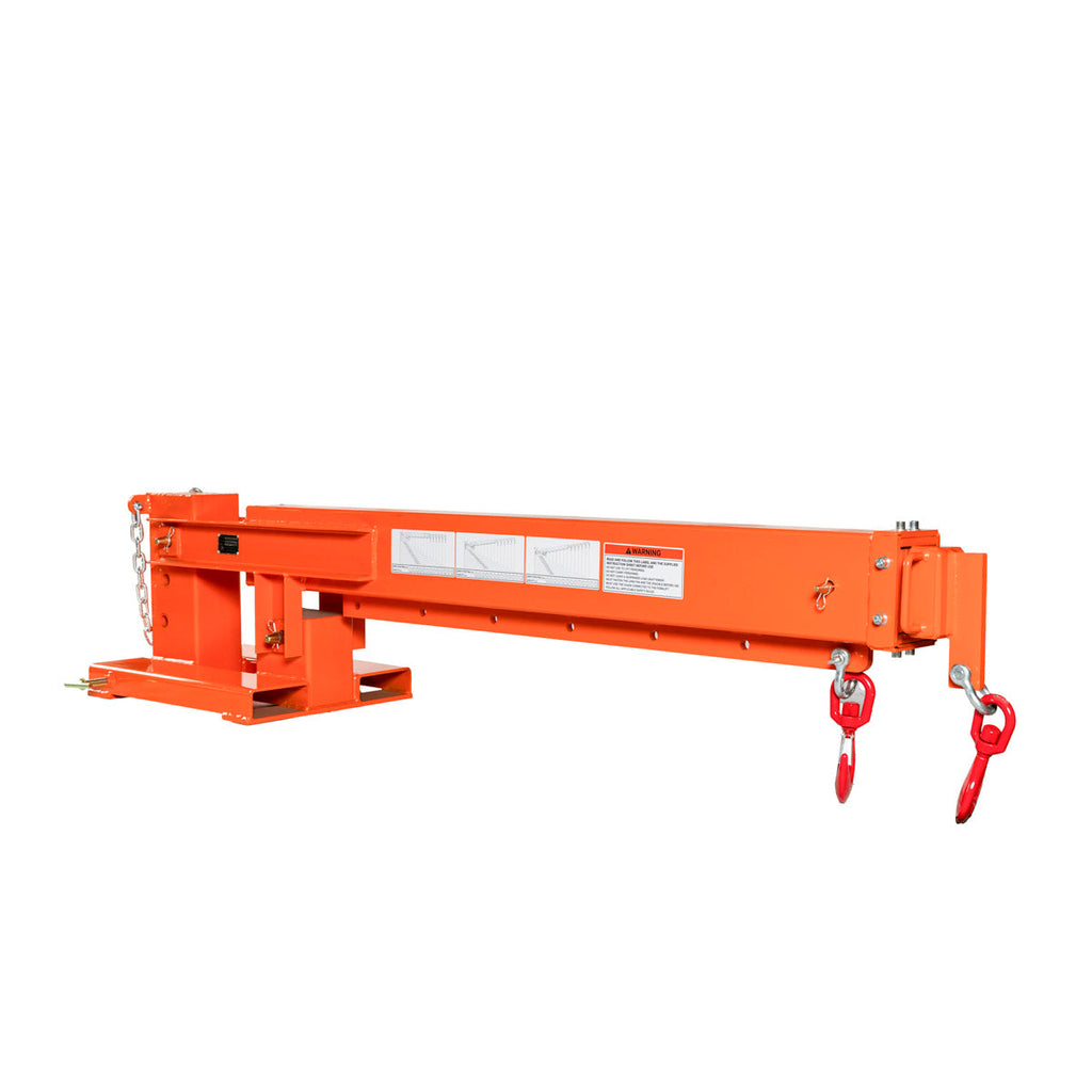Forklift Telescoping Pivoting Jib Crane, 6600 lb Capacity, Adjustable Boom (30”-138”), Lock Pin Safety, TMG-FJC66P