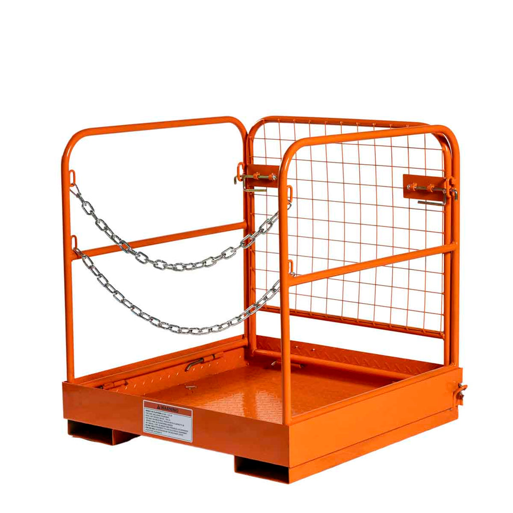 Forklift Work Platform 36"x36", 800 lb Capacity, Foldable Safety Cage with Hand Rails and Non-Slip Floor, TMG-FWP08
