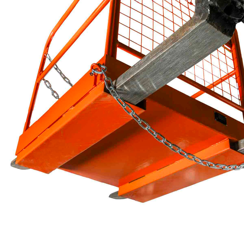 Forklift Work Platform 36"x36", 800 lb Capacity, Foldable Safety Cage with Hand Rails and Non-Slip Floor, TMG-FWP08