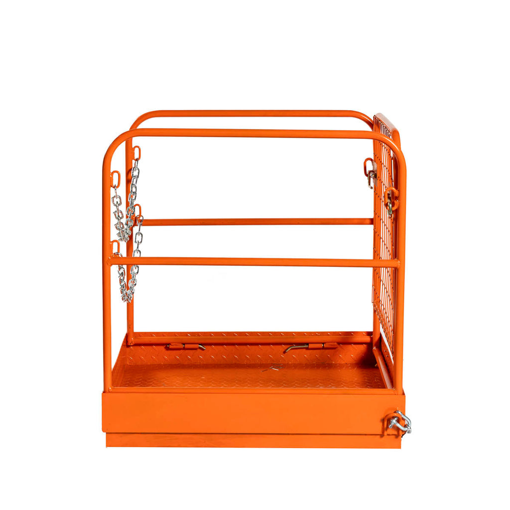 Forklift Work Platform 36"x36", 800 lb Capacity, Foldable Safety Cage with Hand Rails and Non-Slip Floor, TMG-FWP08