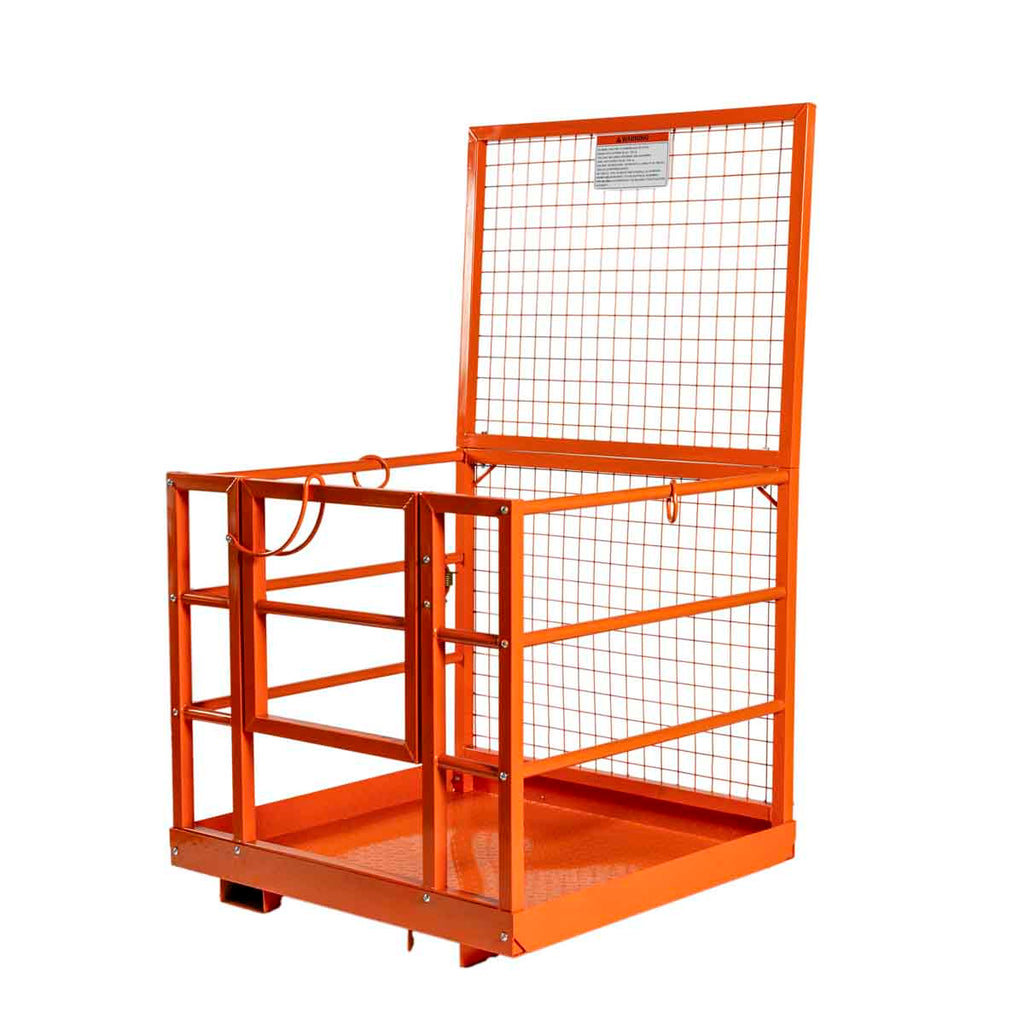 Forklift Work Platform 45"x43", 880 lb Capacity, Heavy-Duty Safety Cage with Locking Mechanism, TMG-FWP08L