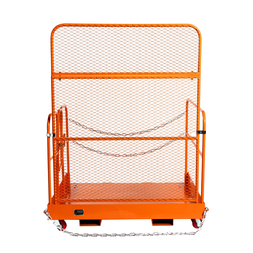 Forklift Work Platform 54”x54”, 3300 lb Capacity, Heavy-Duty Safety Cage with Access Ramp, TMG-FWP33