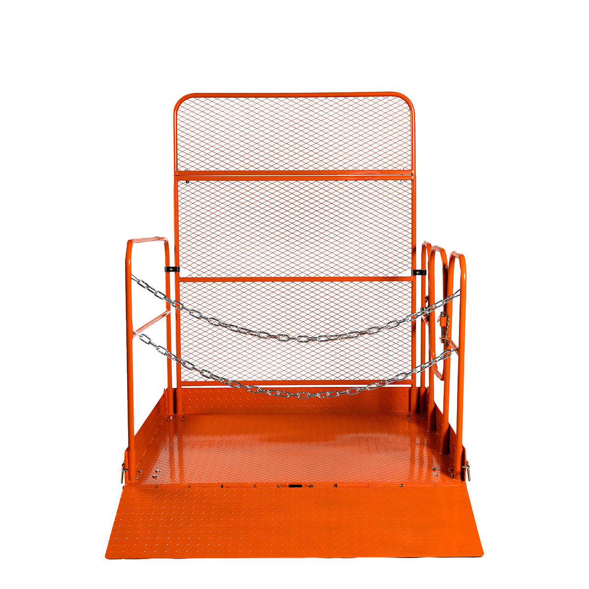 Forklift Work Platform 54”x54”, 3300 lb Capacity, Heavy-Duty Safety Cage with Access Ramp, TMG-FWP33