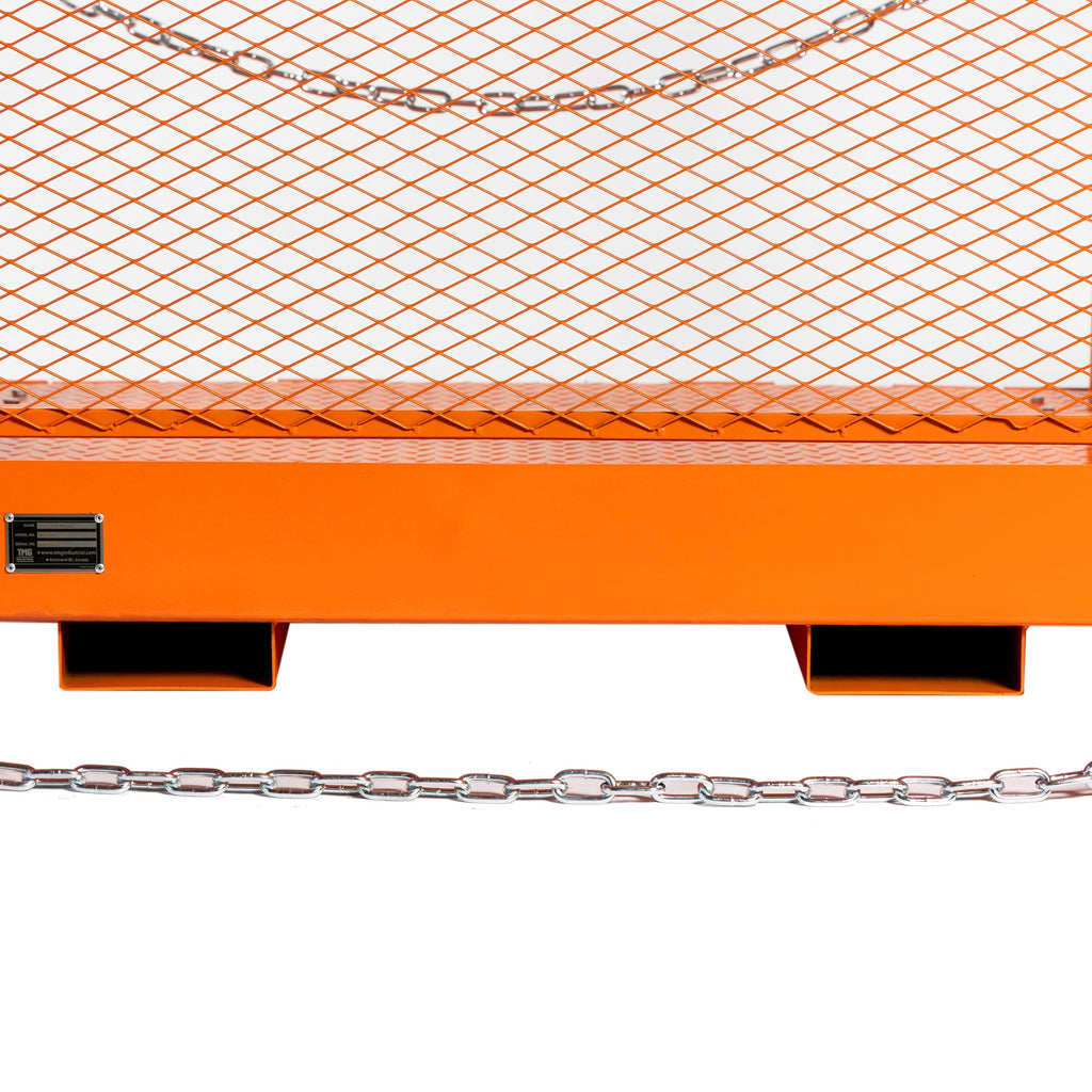 Forklift Work Platform 54”x54”, 3300 lb Capacity, Heavy-Duty Safety Cage with Access Ramp, TMG-FWP33
