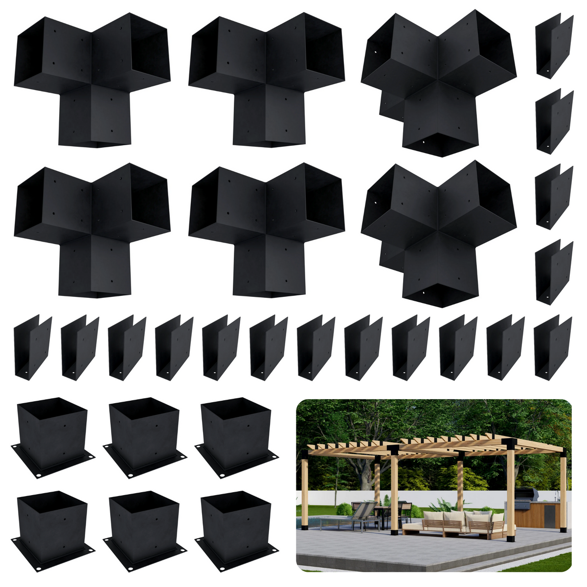 Pergola autoportante 10' x 13' avec toit
