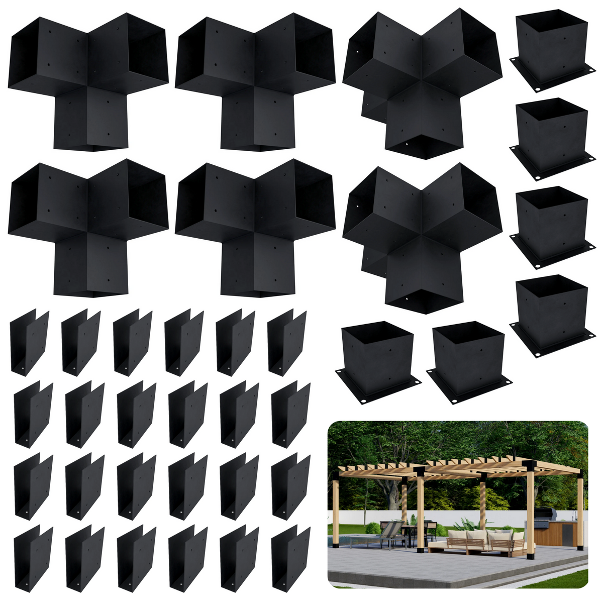 Pergola autoportante 10' x 20' avec toit