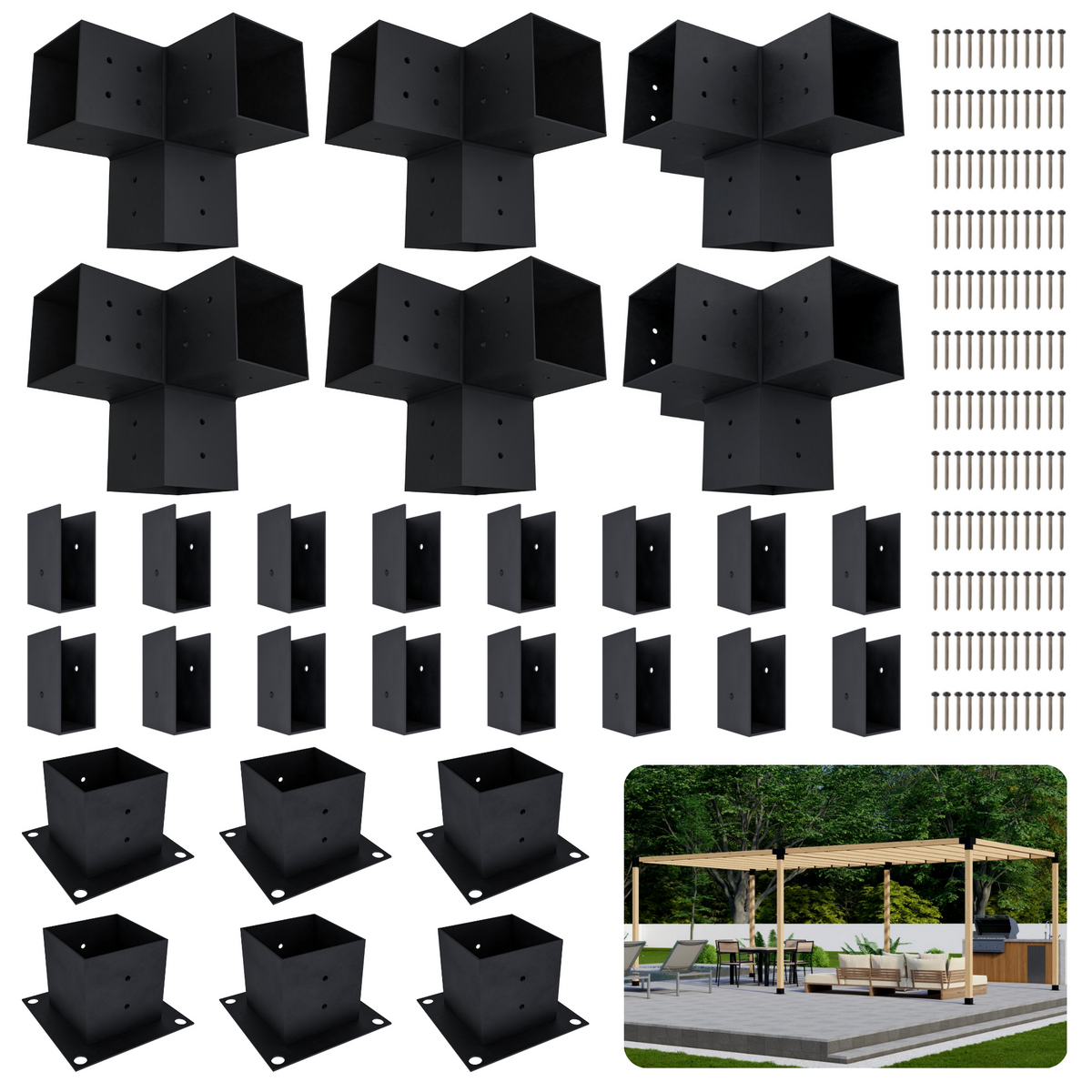 Kit de pergola autoportante 12x14 avec toit