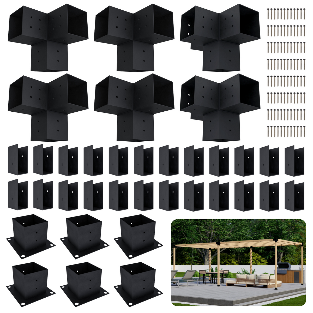 Kit de pergola autoportante 8x20 avec toit