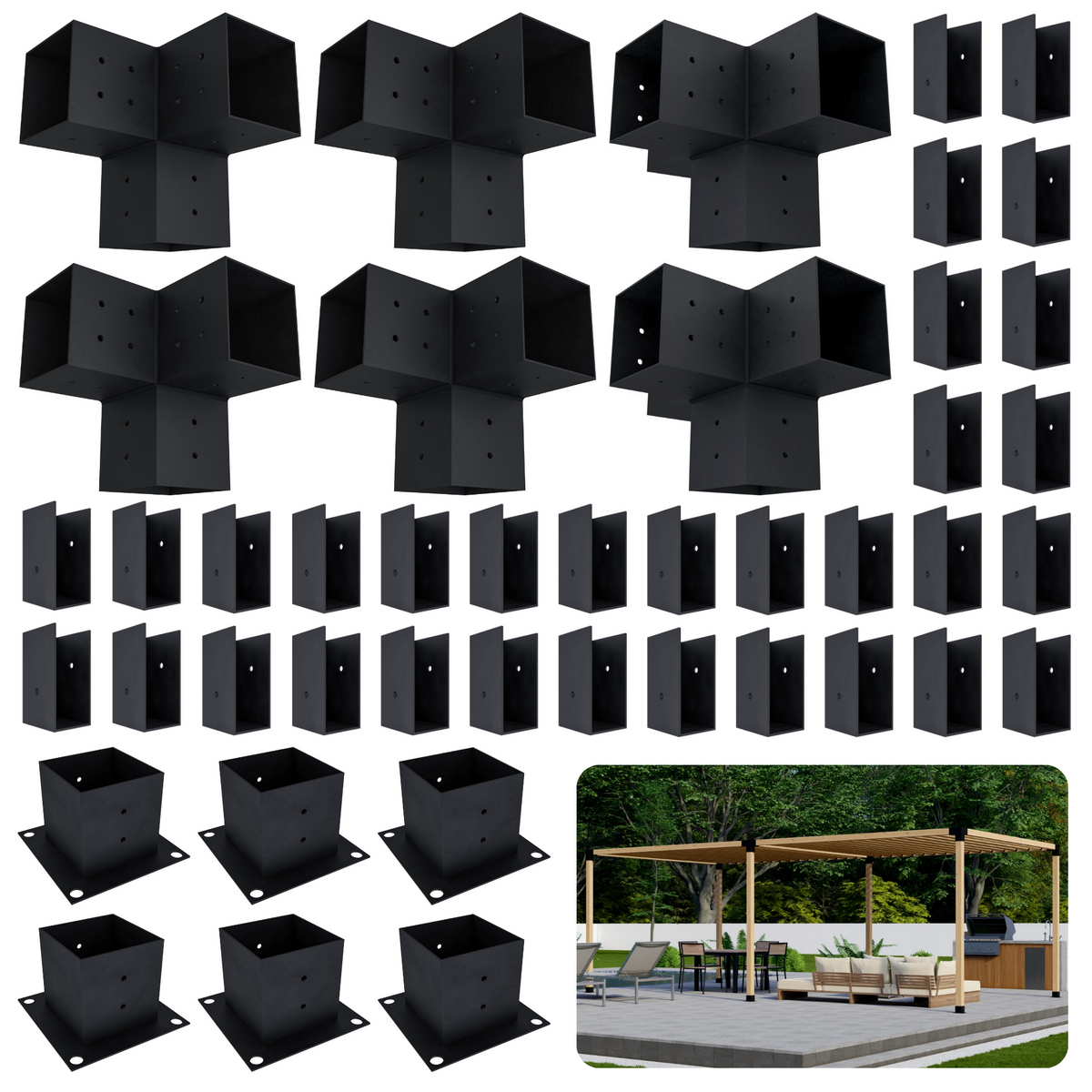 Kit de pergola autoportante 12x14 avec toit