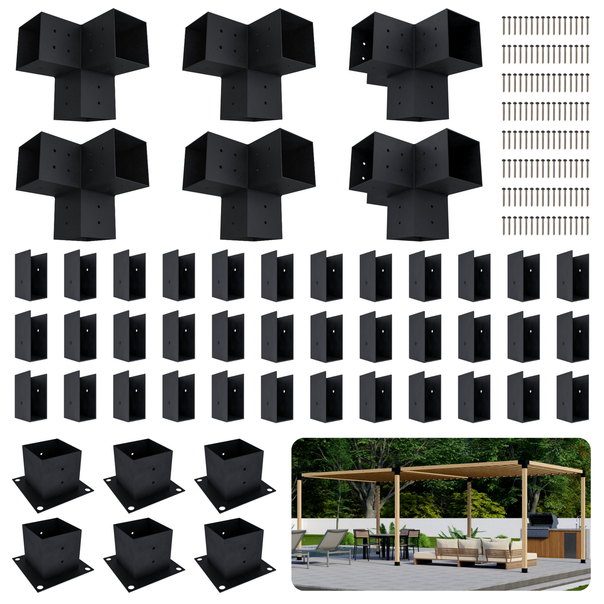 Kit de pergola autoportante 8x16 avec toit