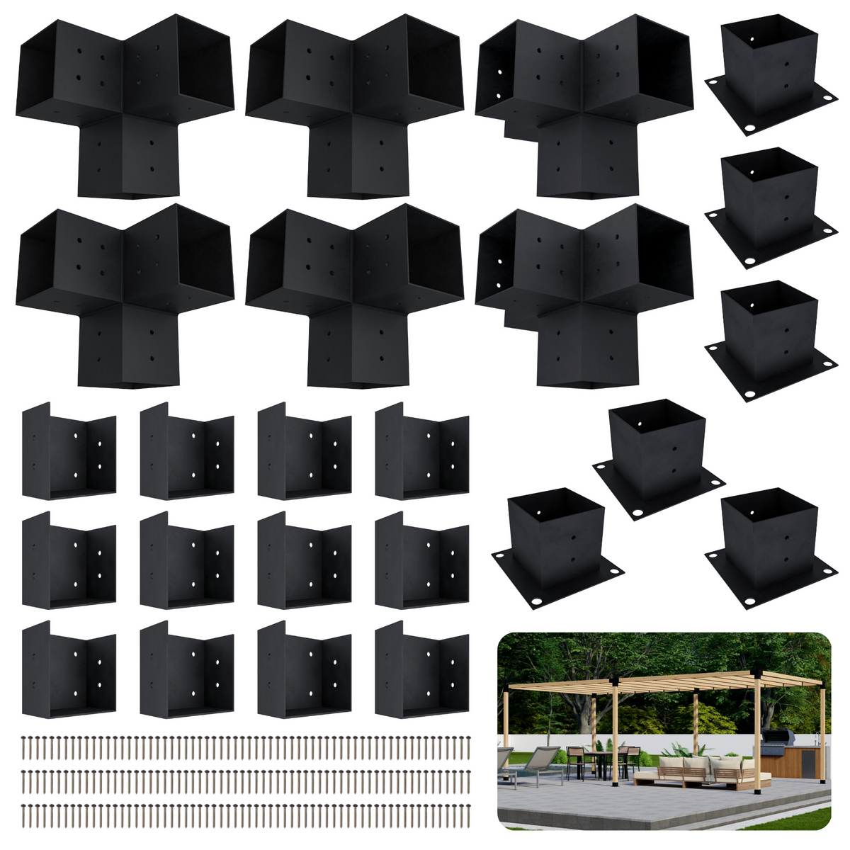 Kit de pergola autoportante 8x14 avec toit