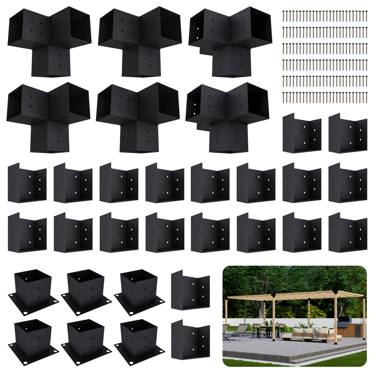 Kit de pergola autoportante 8x18 avec toit