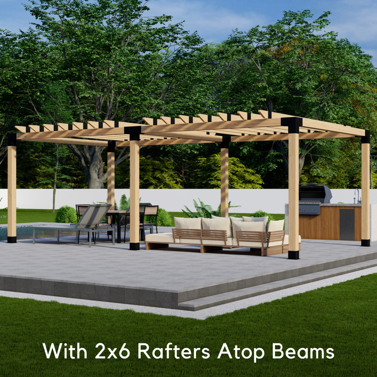 Pergola autoportante 12' x 24' avec toit