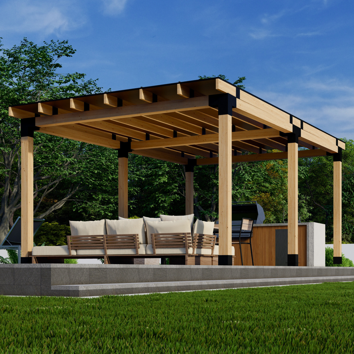 DIY Kit for Custom Outdoor Cover (Steel Brackets + Polycarbonate Roof)
