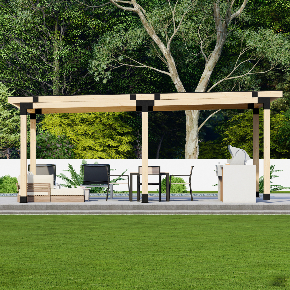 DIY Kit for Custom Outdoor Cover (Steel Brackets + Polycarbonate Roof)
