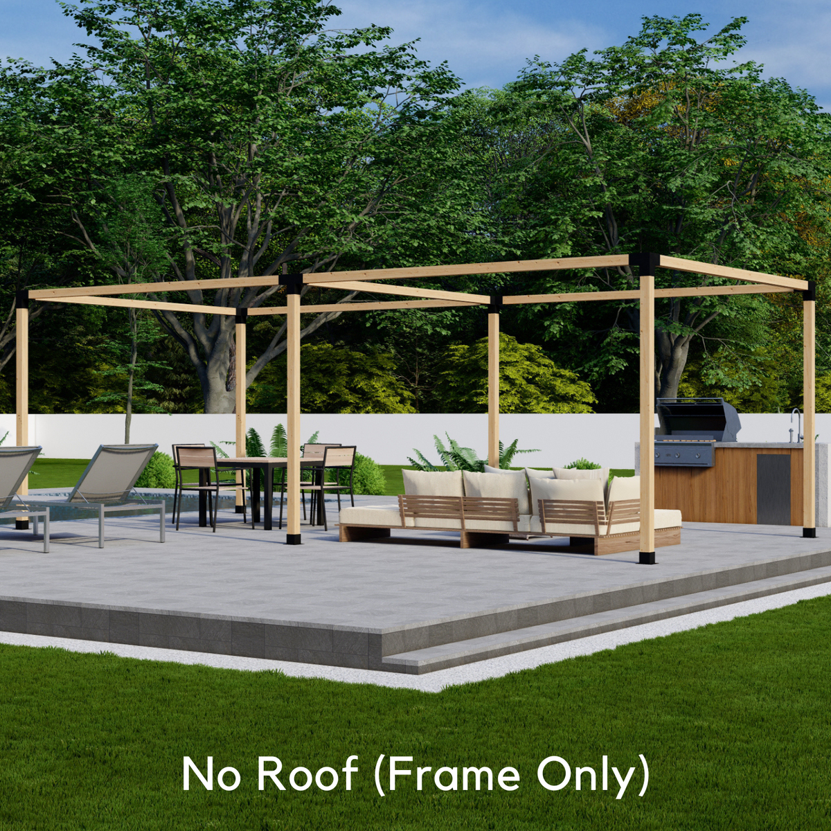 Kit de pergola autoportante 8x24 avec toit
