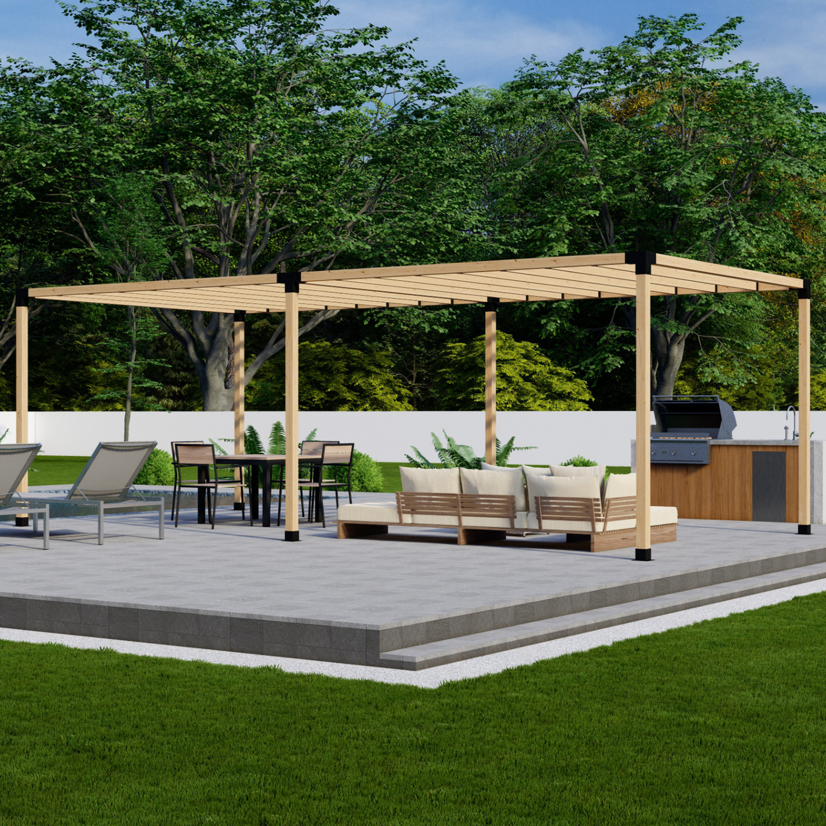 Kit de pergola autoportante 8x16 avec toit