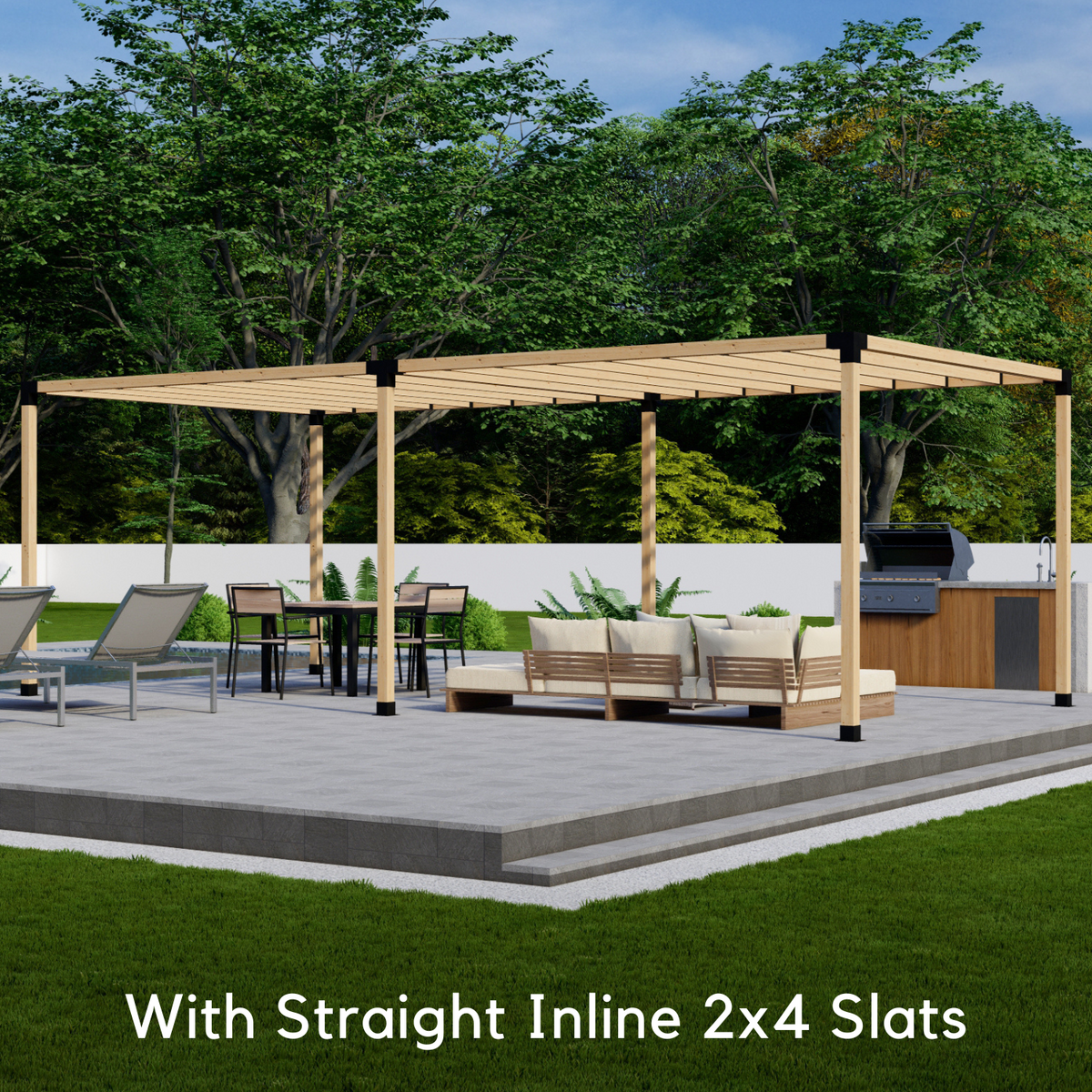 Kit de pergola autoportante 8x16 avec toit