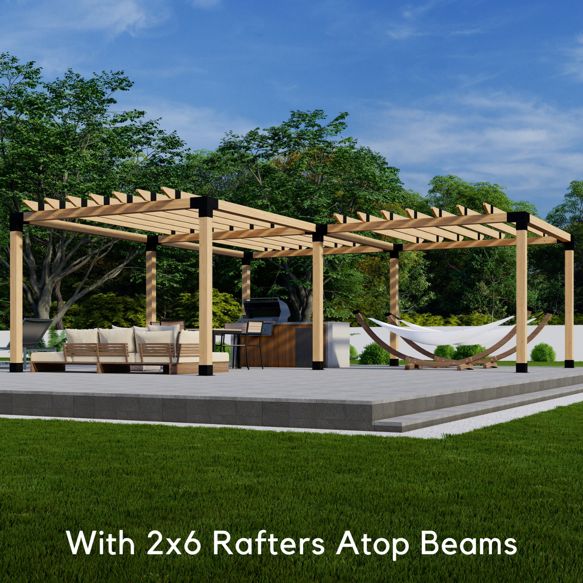 DIY Pergola Kit for a 3-Block Corner Pergola Up to 24' x 24'