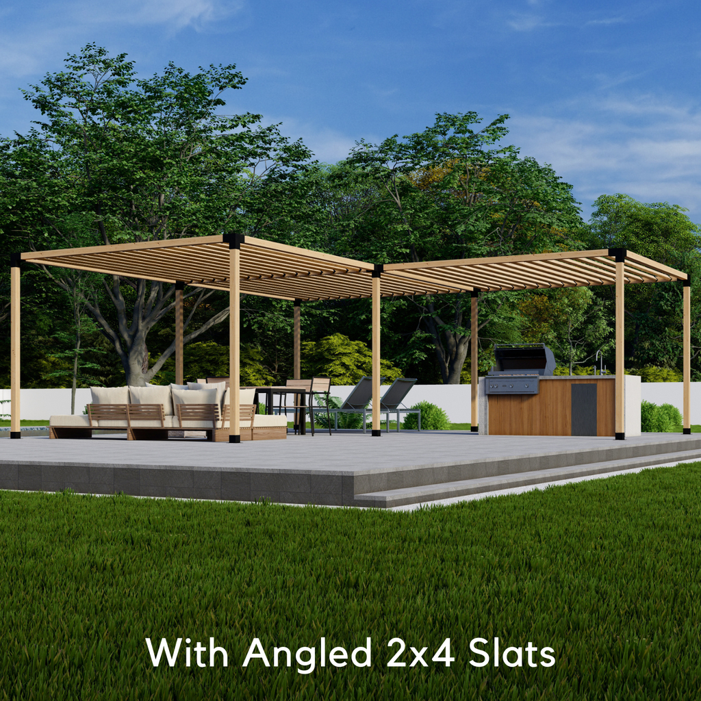 DIY Pergola Kit for a 3-Block Corner Pergola Up to 24' x 24'