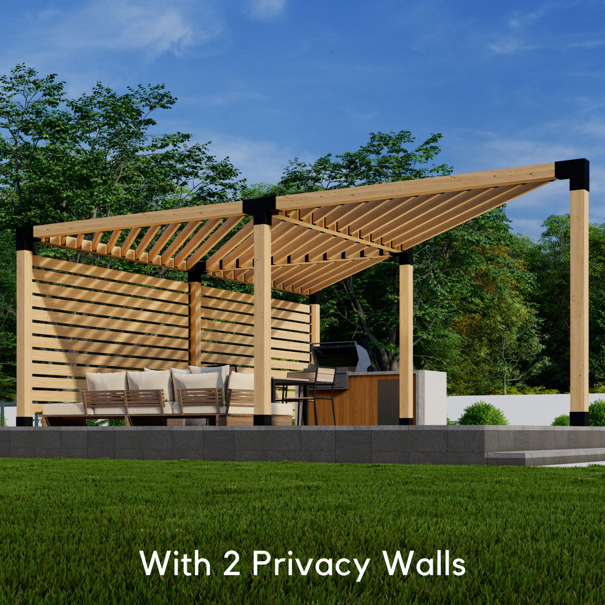 Kit for Building a Pergola in a Corner