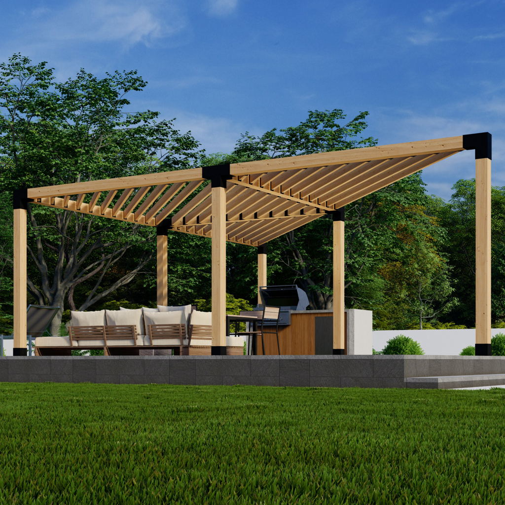 Kit for Building a Pergola in a Corner
