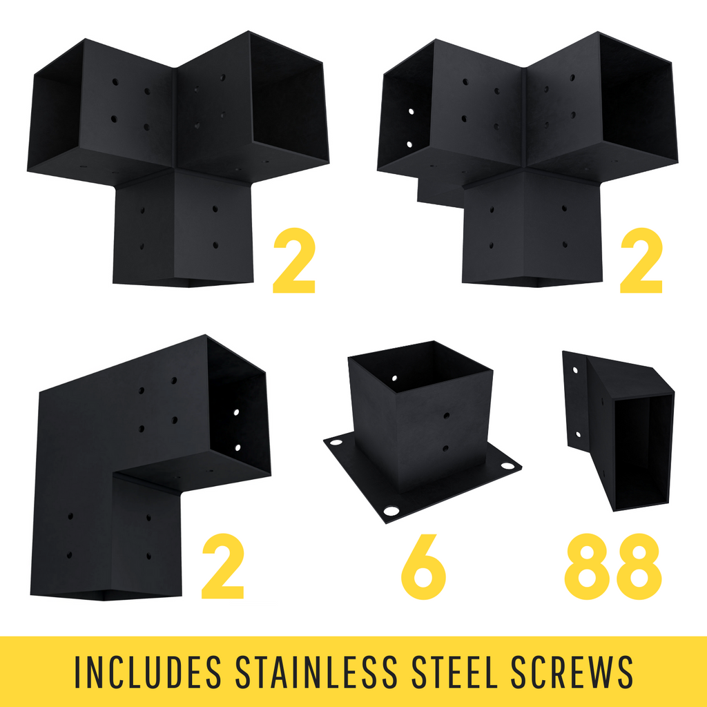 Kit for a Triangular Corner Pergola With Roof