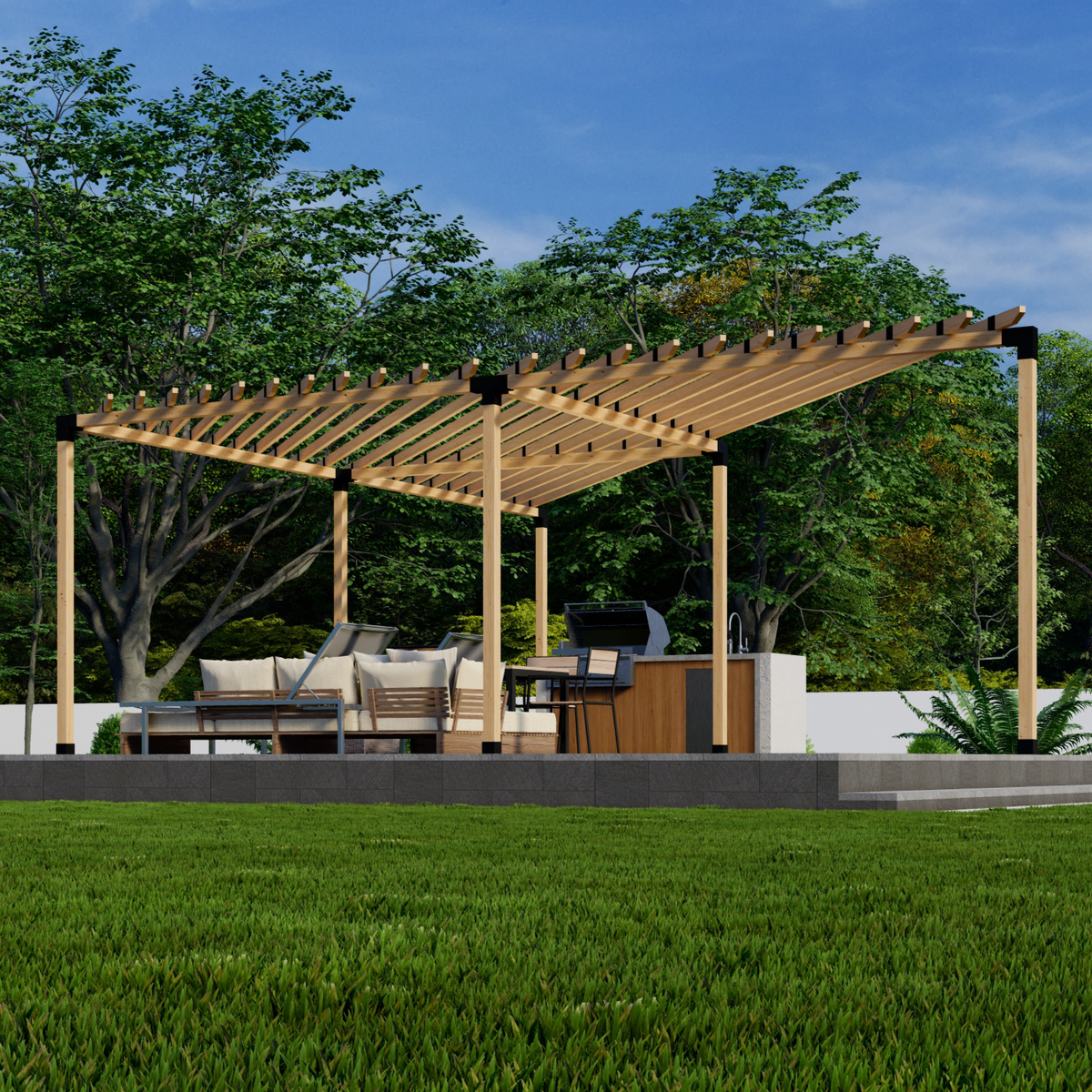 3-Sided Triangular Pergola Kit