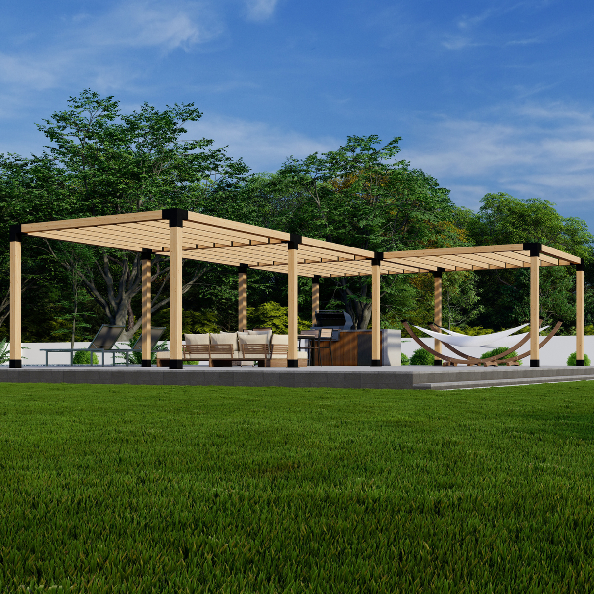 Corner L-Shaped Pergola Kit