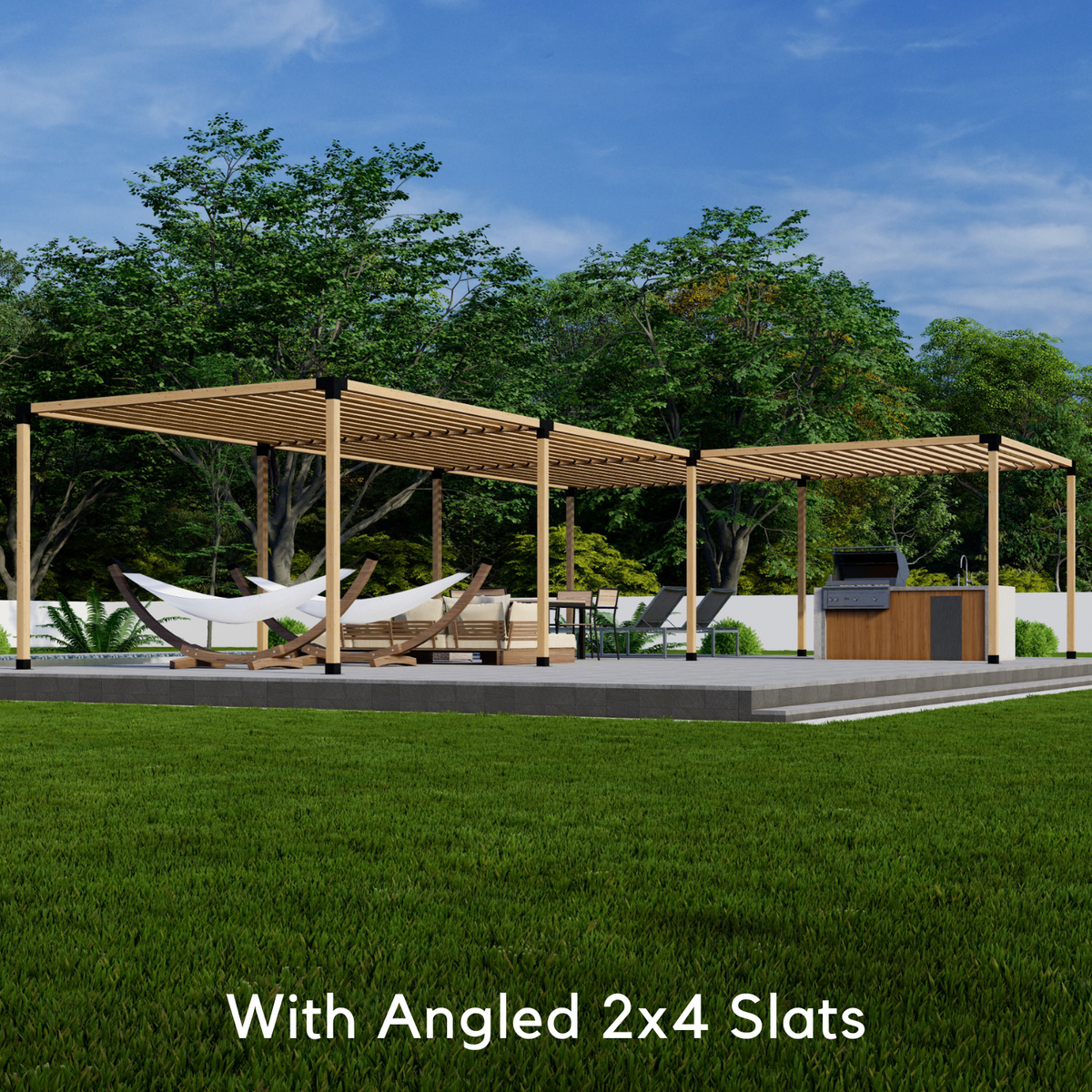 Bracket Kit for an L-Shaped Pergola With Roof