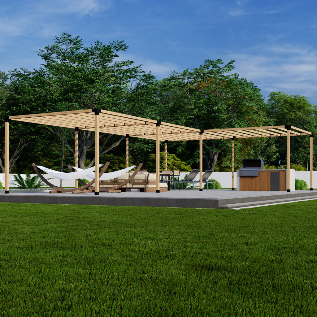 Bracket Kit for an L-Shaped Pergola With Roof