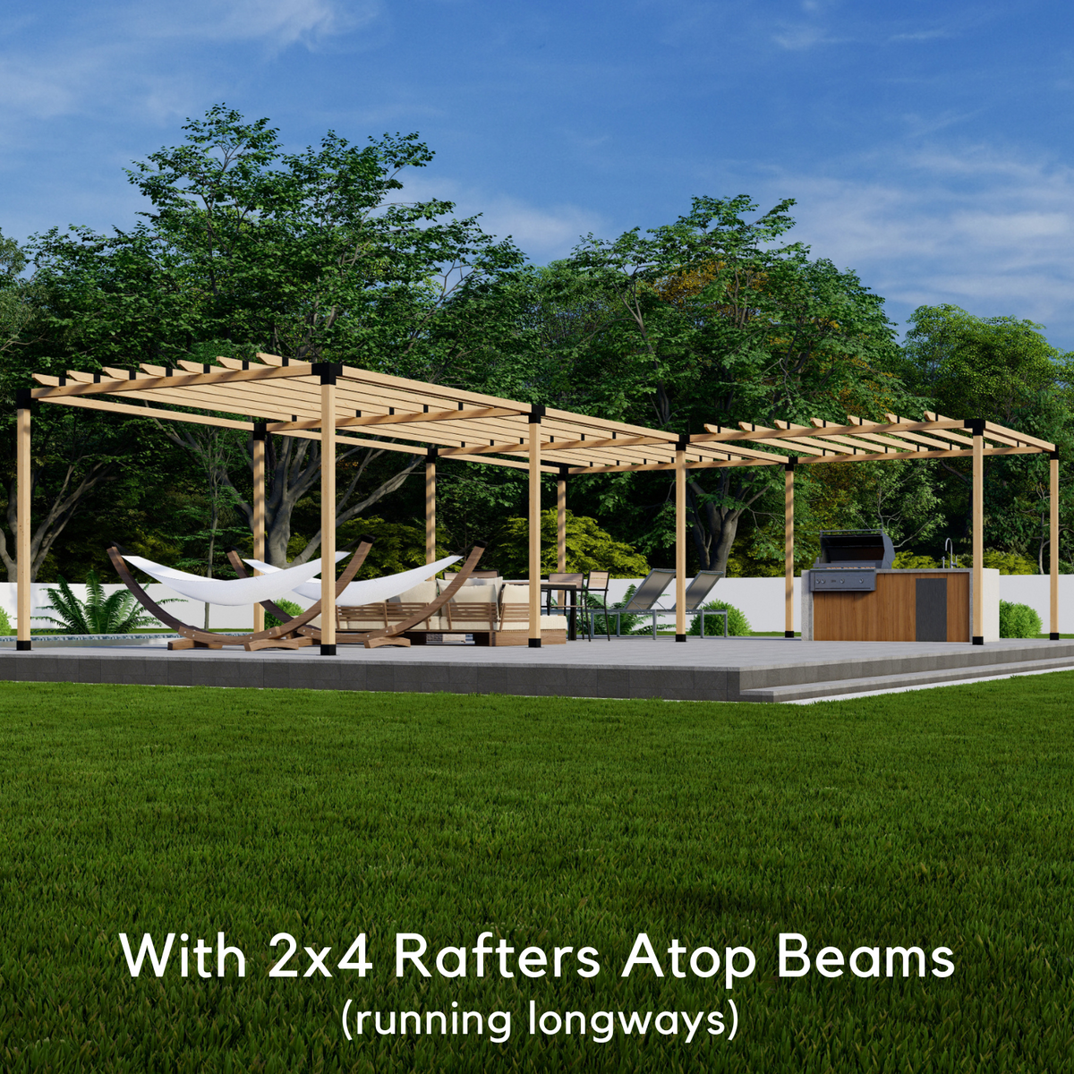 Bracket Kit for an L-Shaped Pergola With Roof