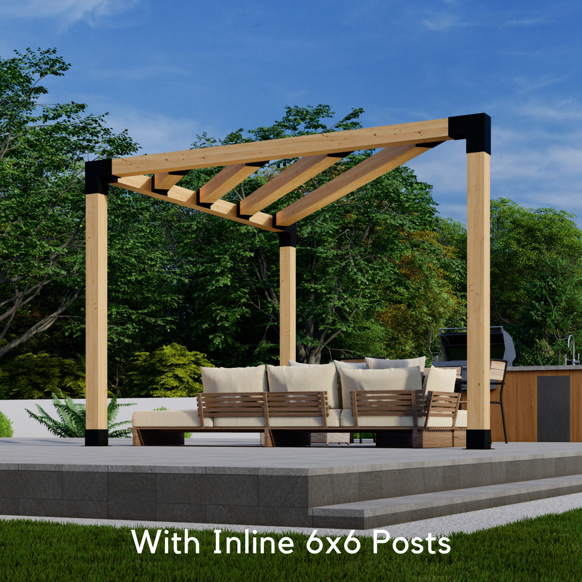 Kit for a Corner Pergola With 3 Sides