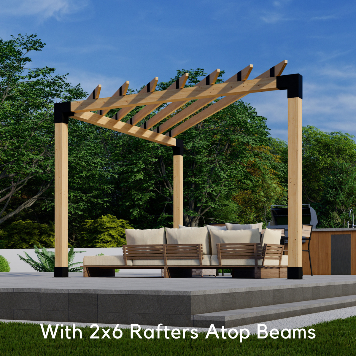 Kit for a Corner Pergola With 3 Sides