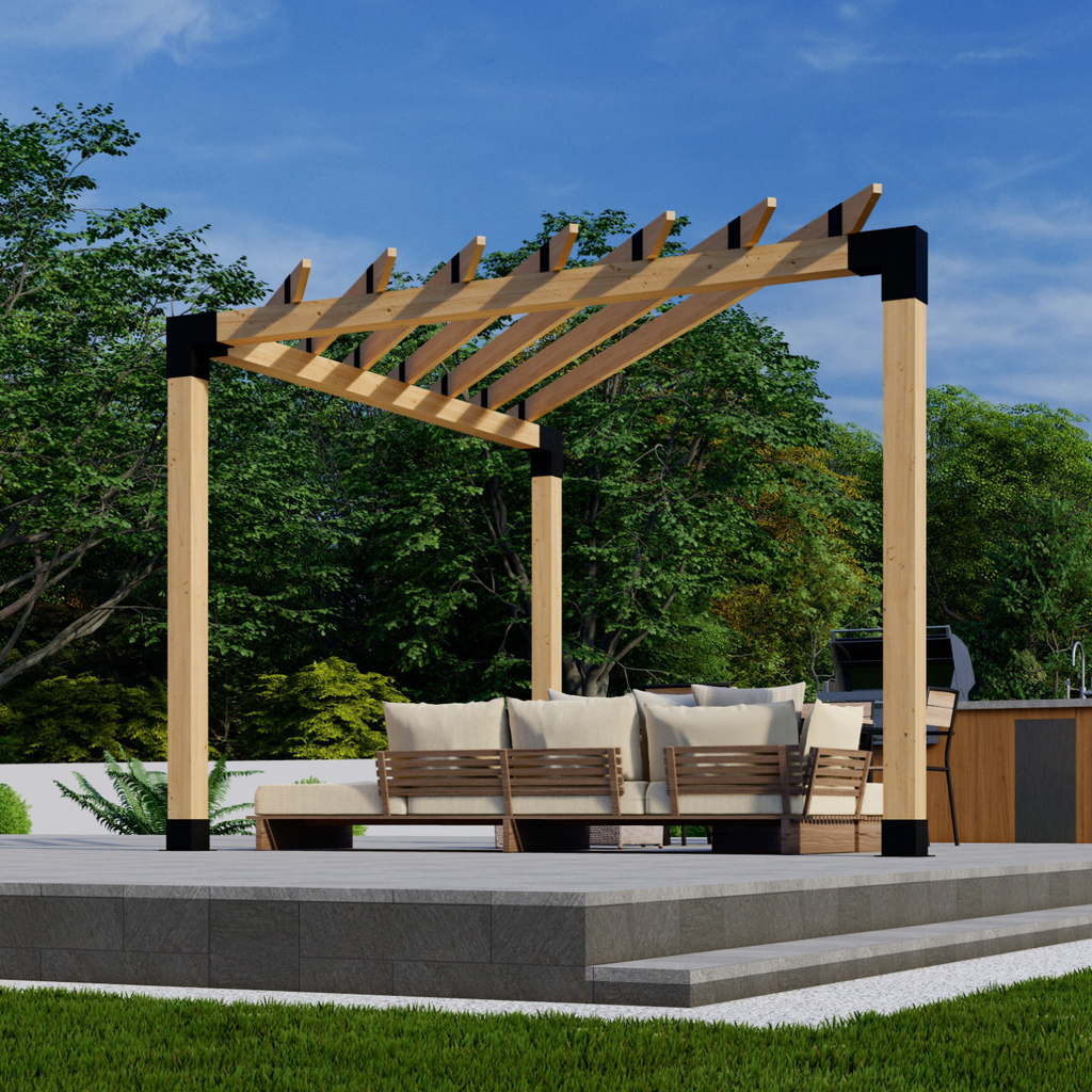 Kit for a Corner Pergola With 3 Sides