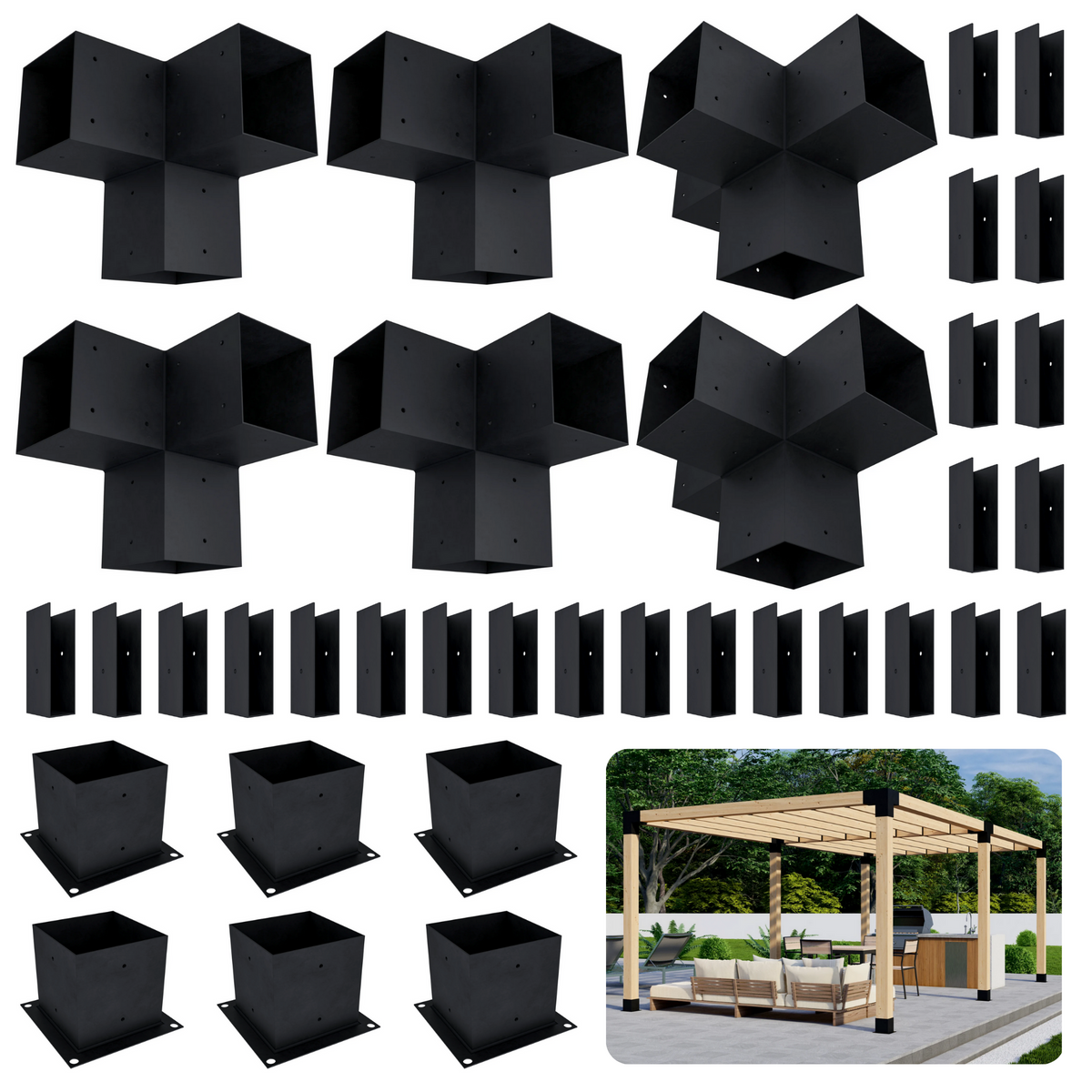 Pergola autoportante 18' x 10' avec toit