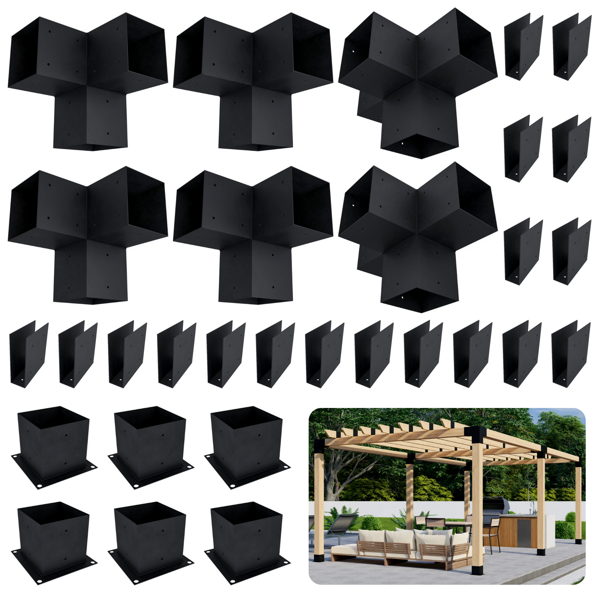 Pergola autoportante 22' x 10' avec toit