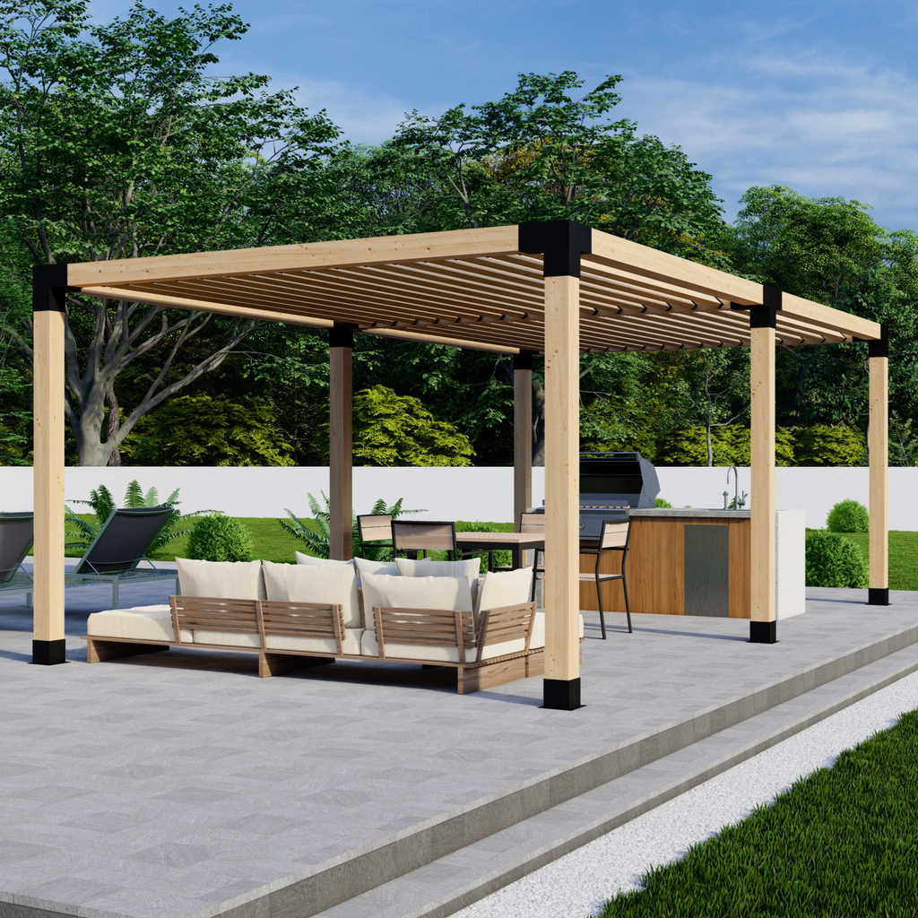 Modern Wood Pergola Kit (6x6 and 2x6 Brackets)