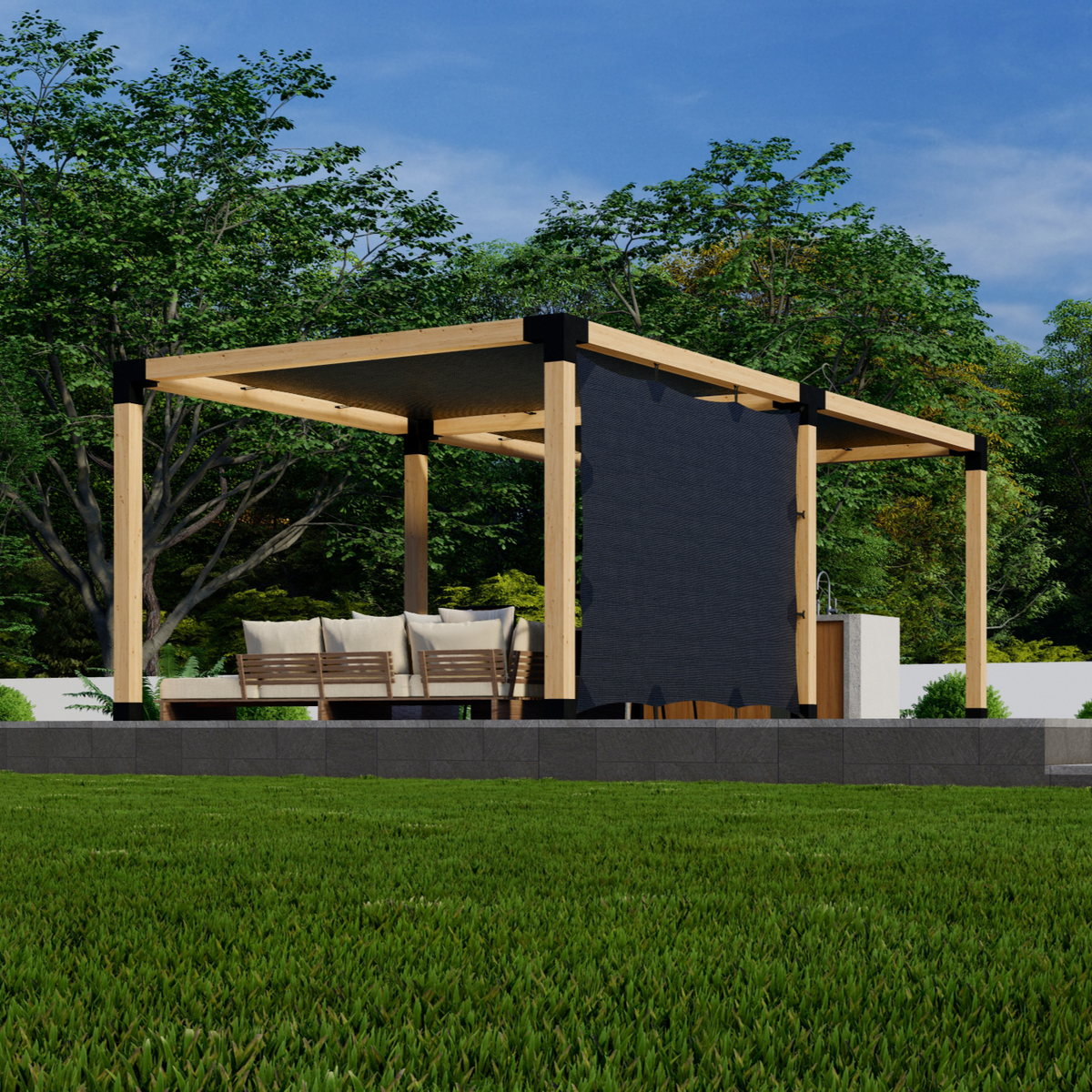 Covered Pergola Side Shade Kit