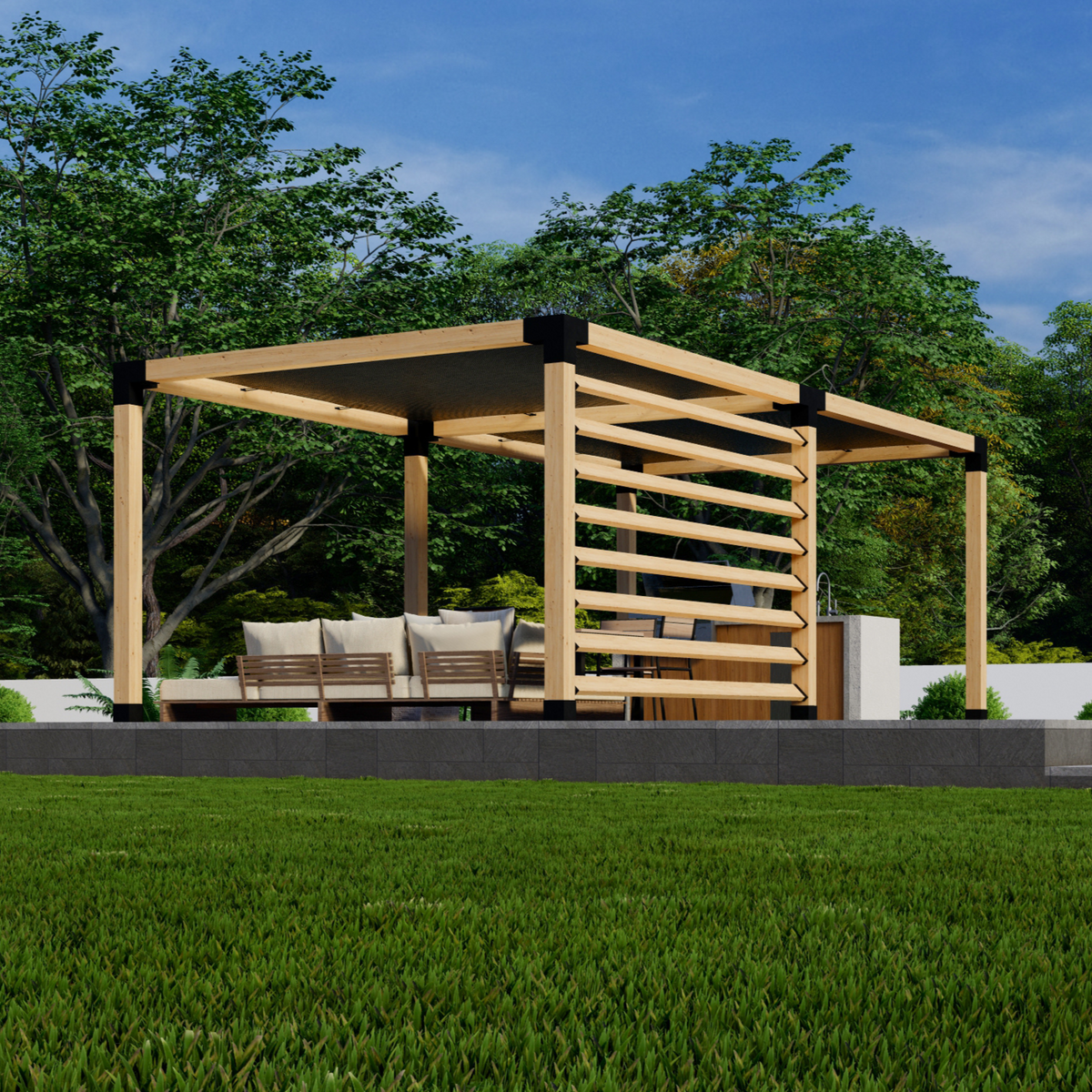 Kit for a Pergola w/ Shade Sail(s) Over Pergola