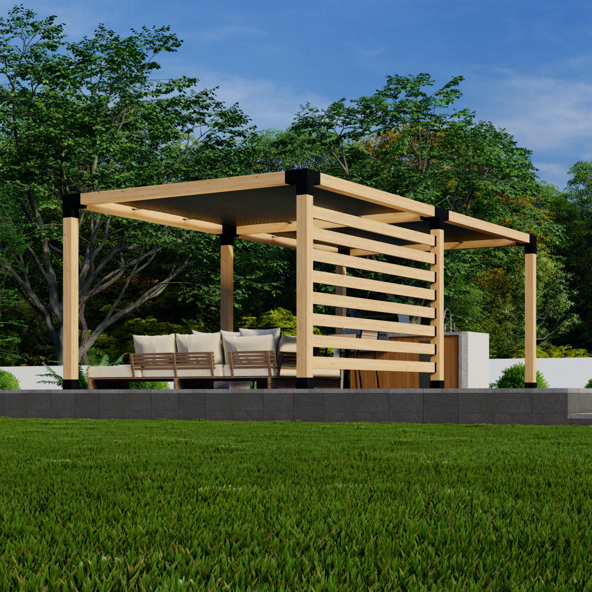 Bracket Kit for a Modern Cedar Pergola