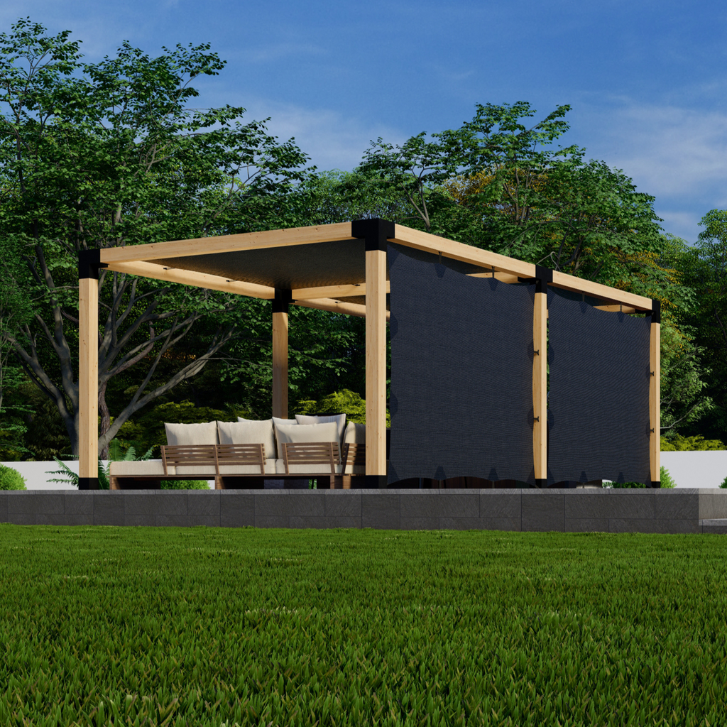 DIY Kit for a Canvas Pergola With Roof and Side Canopies