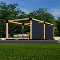 DIY Kit for a Canvas Pergola With Roof and Side Canopies