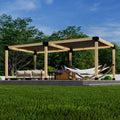 8x20 Covered Pergola with Sun Shades