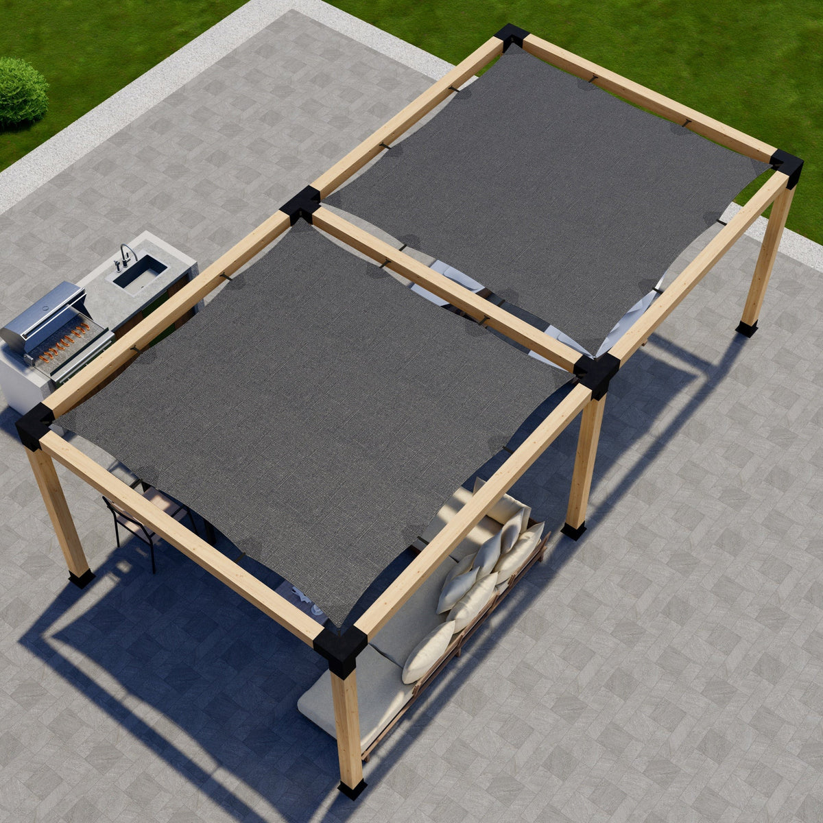 Pergola autoportante 18' x 10' avec toit