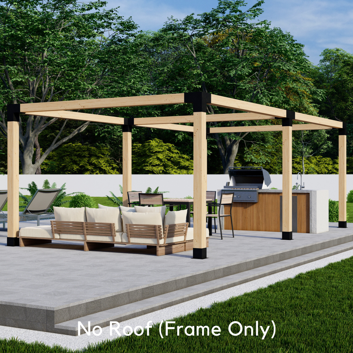 Pergola autoportante 13' x 10' avec toit