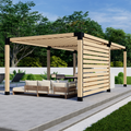 Kit for a Pergola With Privacy Wall and Roof